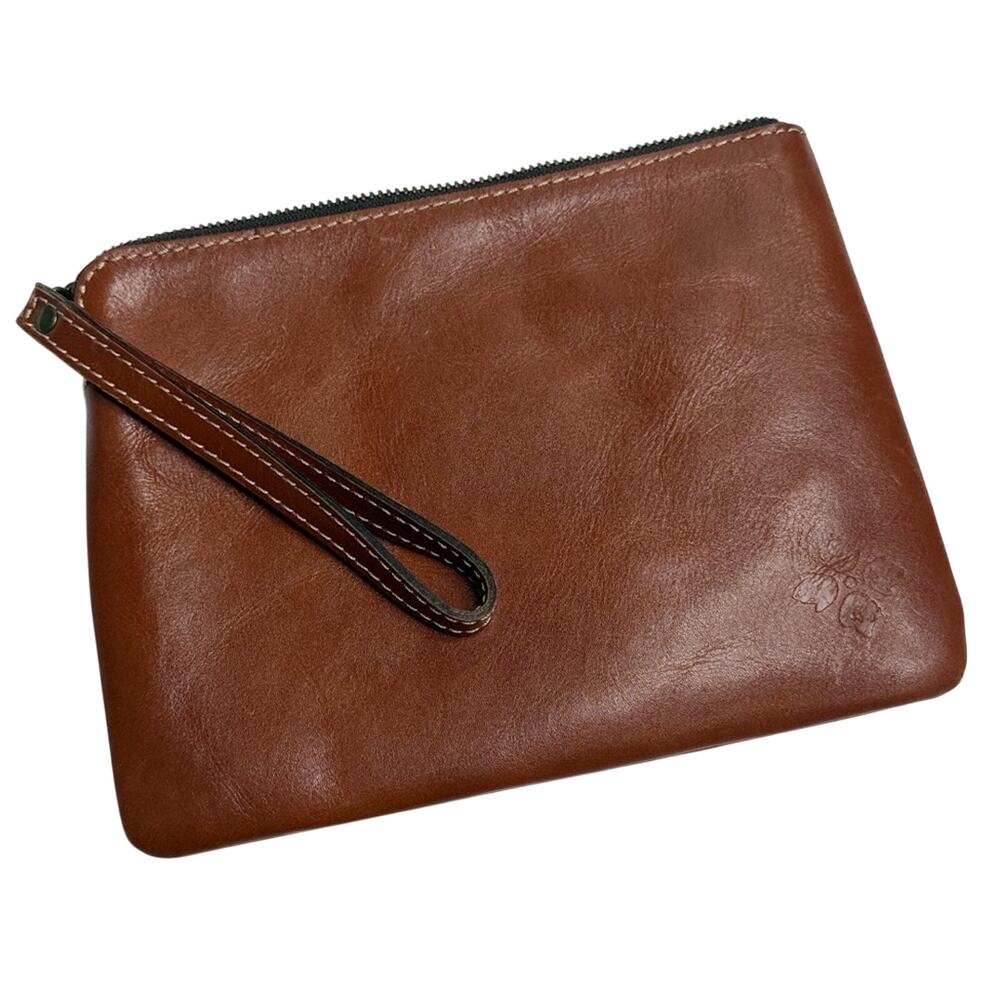 Patricia Nash Leather Wristlet Wallet Pouch Zipper Bag 9” x 6-1/2”